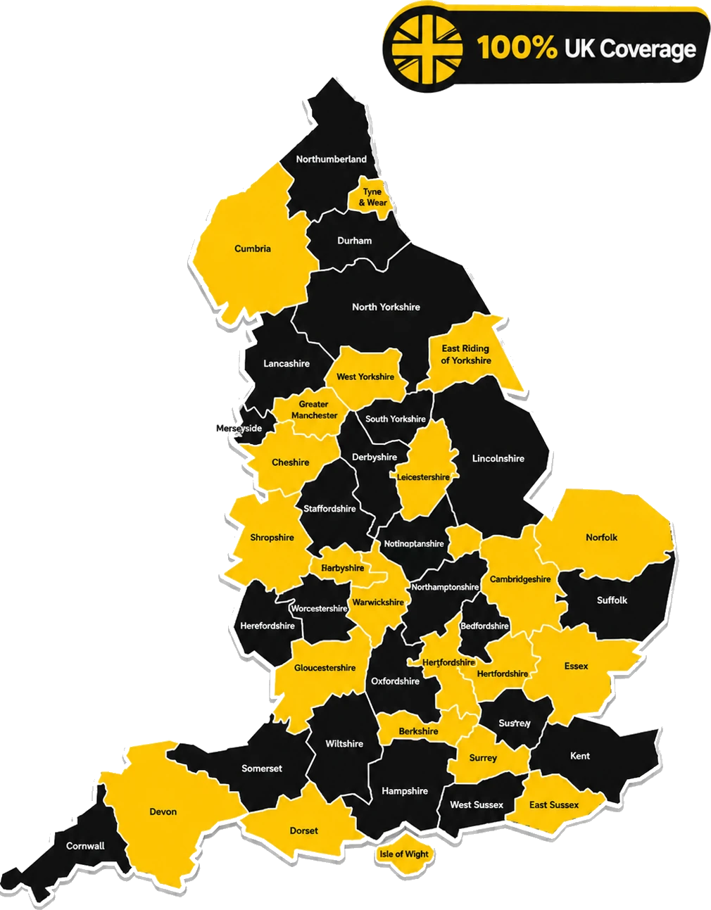 Map of the United Kingdom showing nationwide truck collection coverage